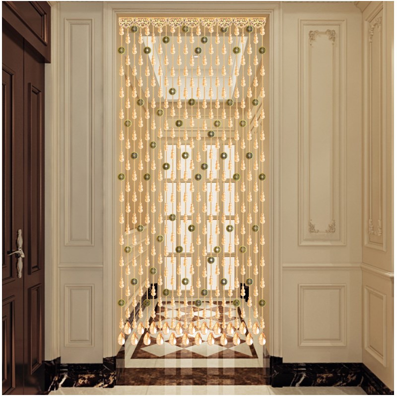 网红水晶一体葫芦珠帘免打孔隔断门帘客厅卧室餐厅厨房帘玄关吊帘