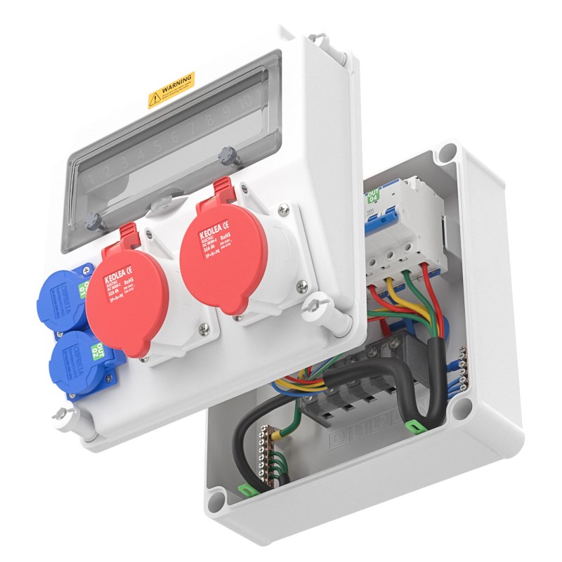 工业插座箱手提式电箱工地临时电箱检修箱防水塑料成套配电箱定制