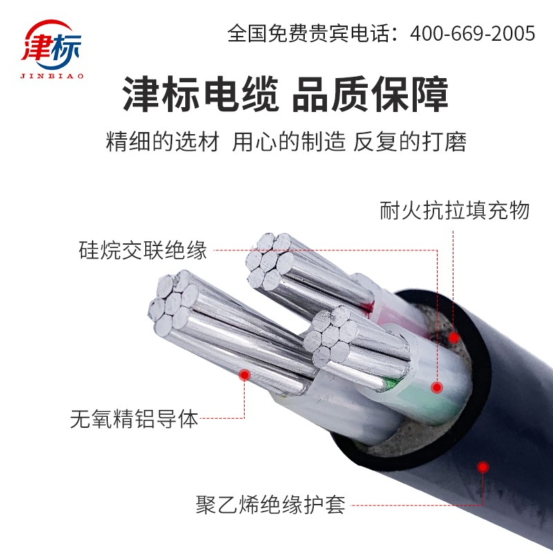 国标铝芯电缆线3芯16m 25 35 50 70 95 120平方铝线电线铝电缆户