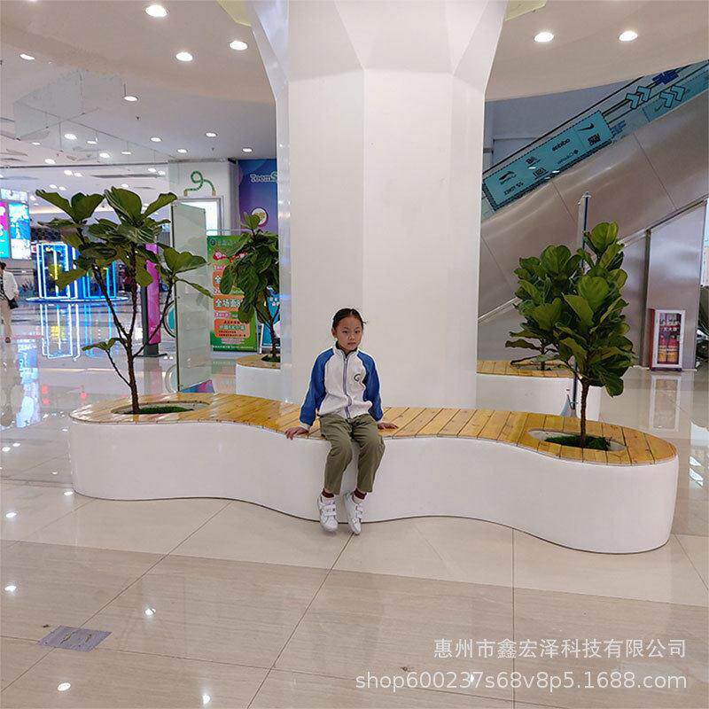 玻坐璃钢腐木座椅创意条凳长户外广场公园20异防形凳商场美陈休闲