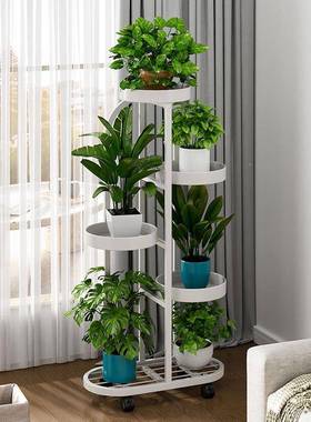 架厅铁地艺多层带轮绿萝花盆架客阳台落花HJ-s623a式可移动室内花