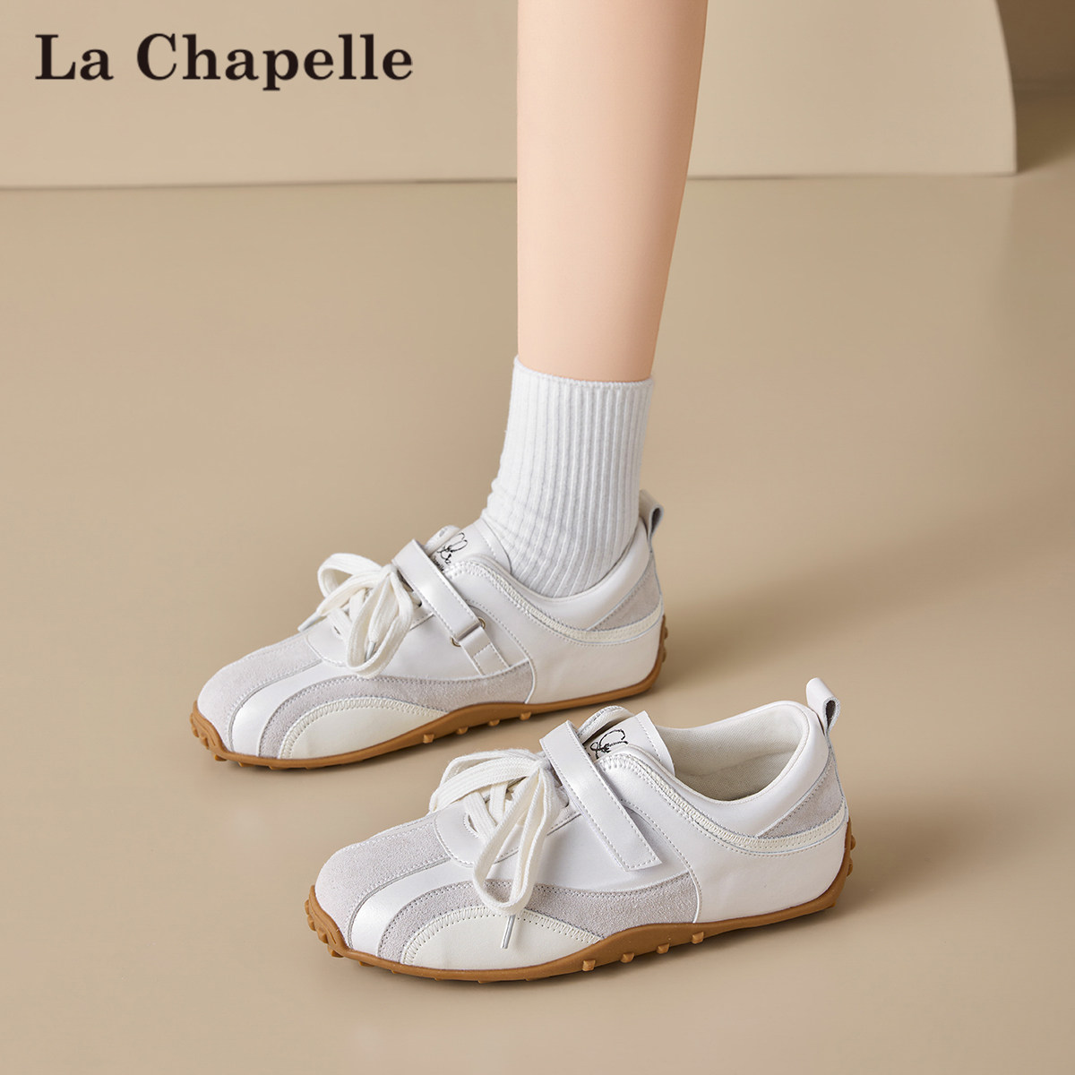 拉夏贝尔德训鞋女款2026春季新款平底休闲运动鞋子百搭轻便小白鞋,女鞋,德训鞋,淘宝优惠券,粉丝福利购,淘宝优惠卷