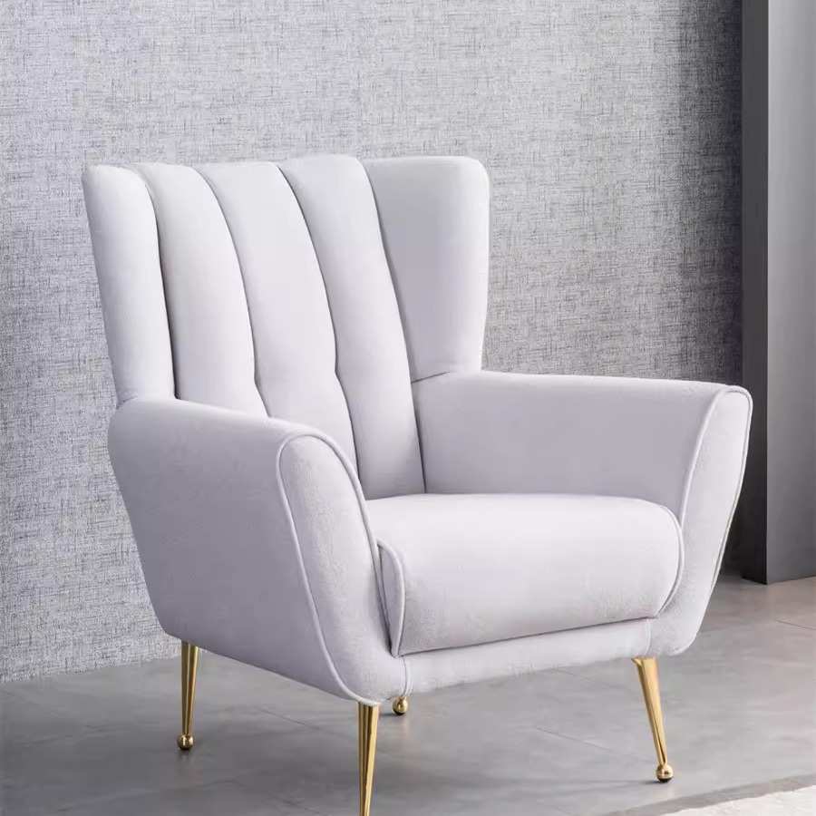 轻奢北欧小户型客厅高背单人沙发椅网红现代简约休闲椅公主老虎椅