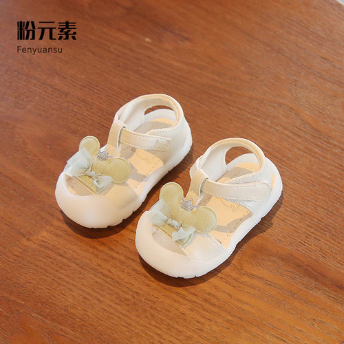 婴儿凉鞋c夏季学步鞋女宝宝鞋子软底防滑一岁包头婴幼儿公主鞋小