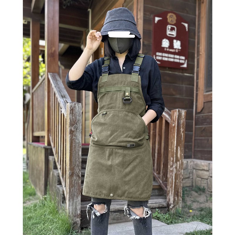 咖啡师围裙logo定制美甲理发师画画室围裙宠物店餐厅酒吧工作服装