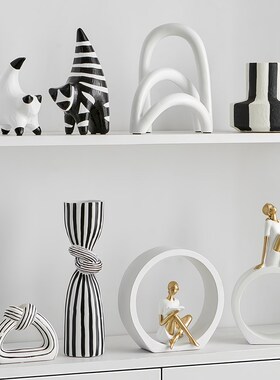 高级感小众抽象艺术装饰品摆件简约现代酒店软装摆设样板间工艺品