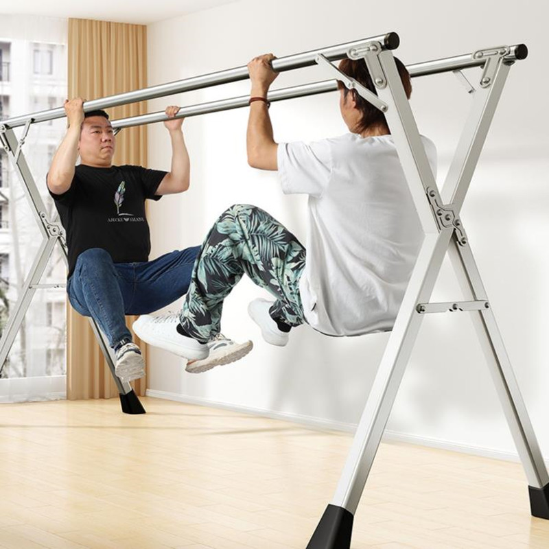 晾衣架落地室内外家用阳台卧室不锈钢折叠晒被子凉衣杆伸缩式杆晒