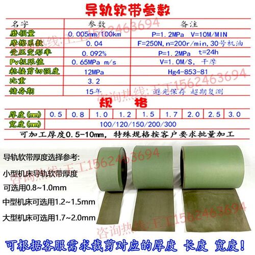 机床导轨耐磨软带数控车床导轨贴塑带磨床铣床P加工中心耐磨片胶