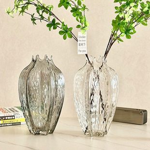 欧式田园创意杨桃透明玻璃花瓶插花干花鲜花客厅餐桌轻奢装饰摆件