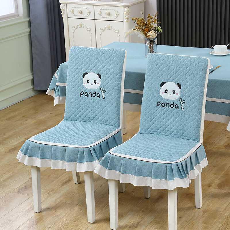 直背全包中式椅子套罩简约现代刺绣夹棉防滑餐桌布椅垫坐垫一体垫