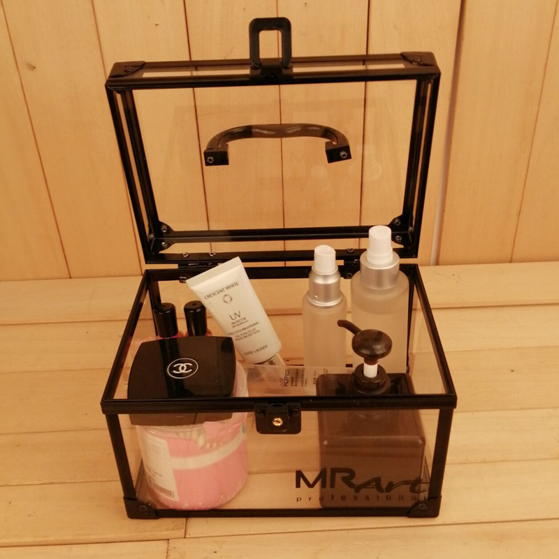 手提带锁专业h便携大容量家用功能旅行防尘塑料小收纳盒化妆箱包