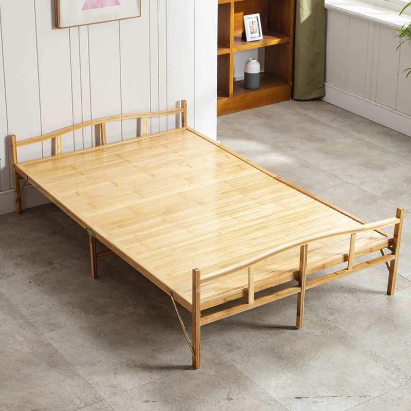 竹床折叠床单人双人床午休午睡简易床加固凉床经济竹子家用硬板床