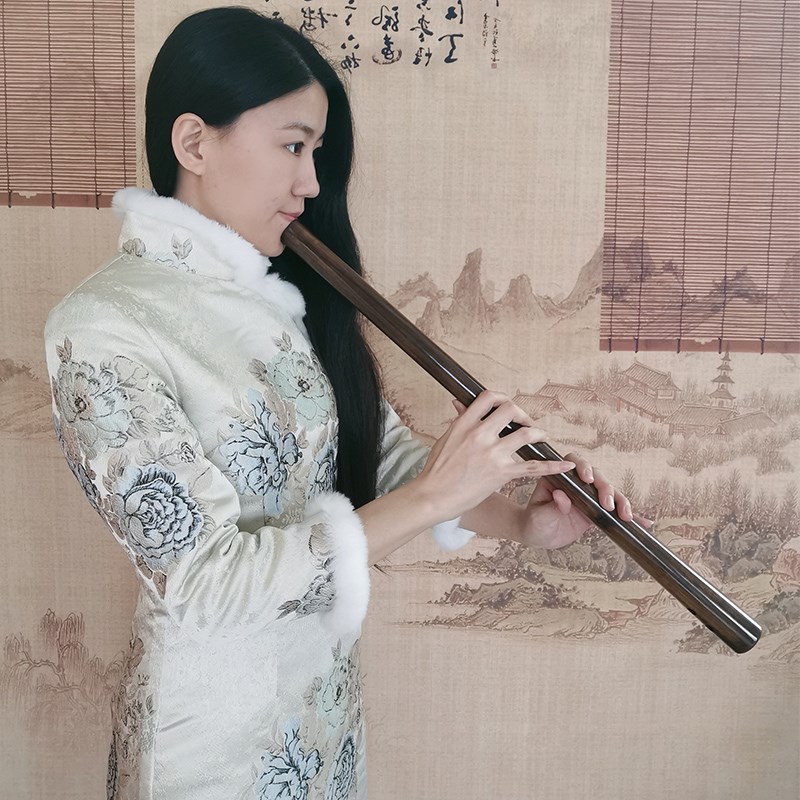 梦兮木箫通口南箫一节八孔乐器黄檀老红木K洞箫FG专业演奏六孔刻