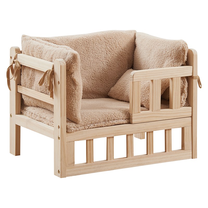 猫床宠物床实木猫窝木头狗窝木板猫咪床大小型犬离地能拆洗狗狗床