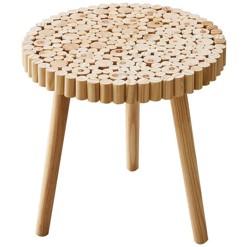 茶几客厅落地摆件沙发旁两边实木边几侘寂原木风民宿房间软装饰品