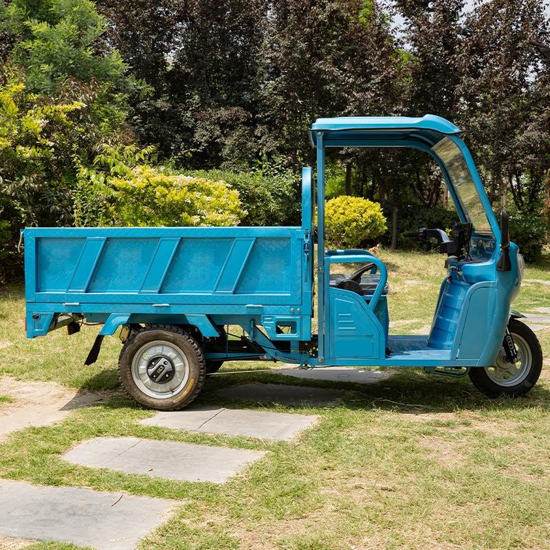 1.5米豪华半棚半封闭电动三轮车家用带棚拉货载重农用成人代步车