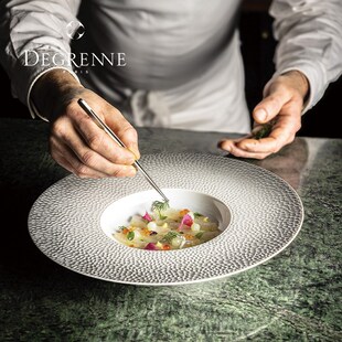 法国Degrenne手工锤纹西餐盘牛排沙拉菜盘深盘欧式意面盘草帽盘