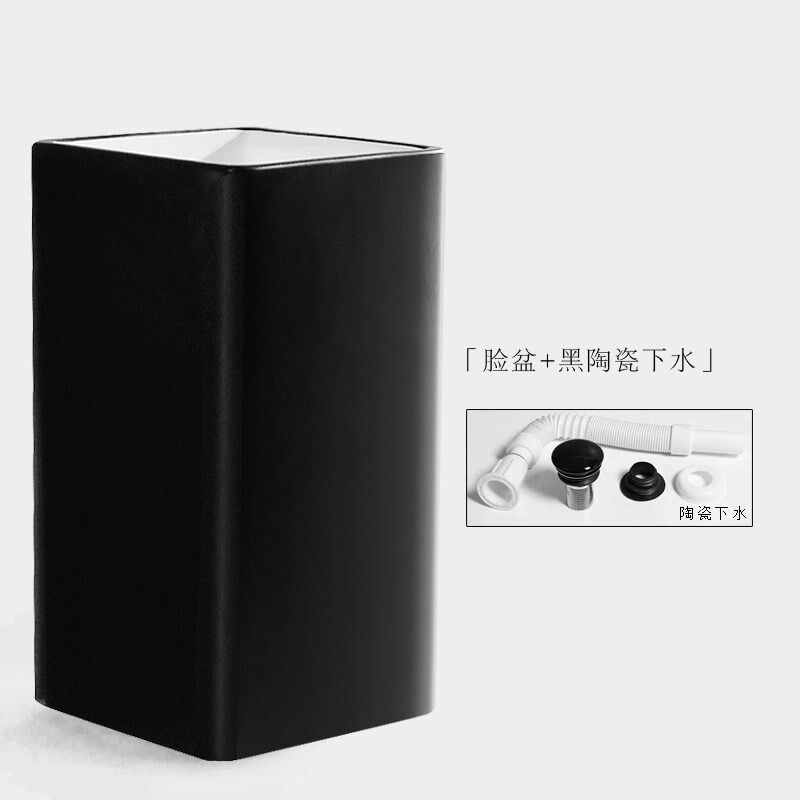 简约陶瓷立柱盆卫生间立式洗脸盆一体落地式洗手盘阳台小水池方i.