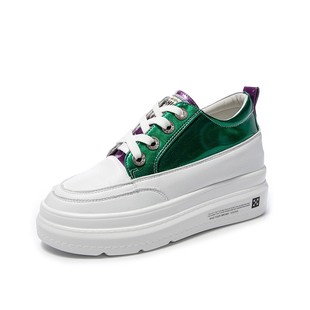 冬季 加绒厚底松糕鞋 网红鞋 33坡跟单鞋 女内增高百搭小白鞋 2020秋款