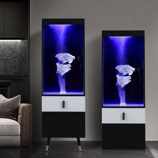 2025新款竖立式鱼缸免换水自循环落地客厅底过滤中小型一体生态缸