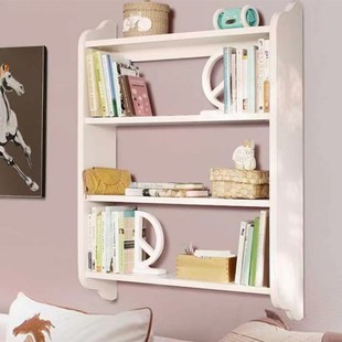 实木生态板书架置物架柜墙壁吊柜收纳架简约现代学生儿童挂墙书柜