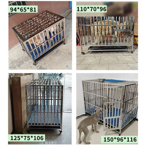 不锈钢狗笼子可折叠室内外加粗加厚宠物笼大型中型犬金毛边牧笼子