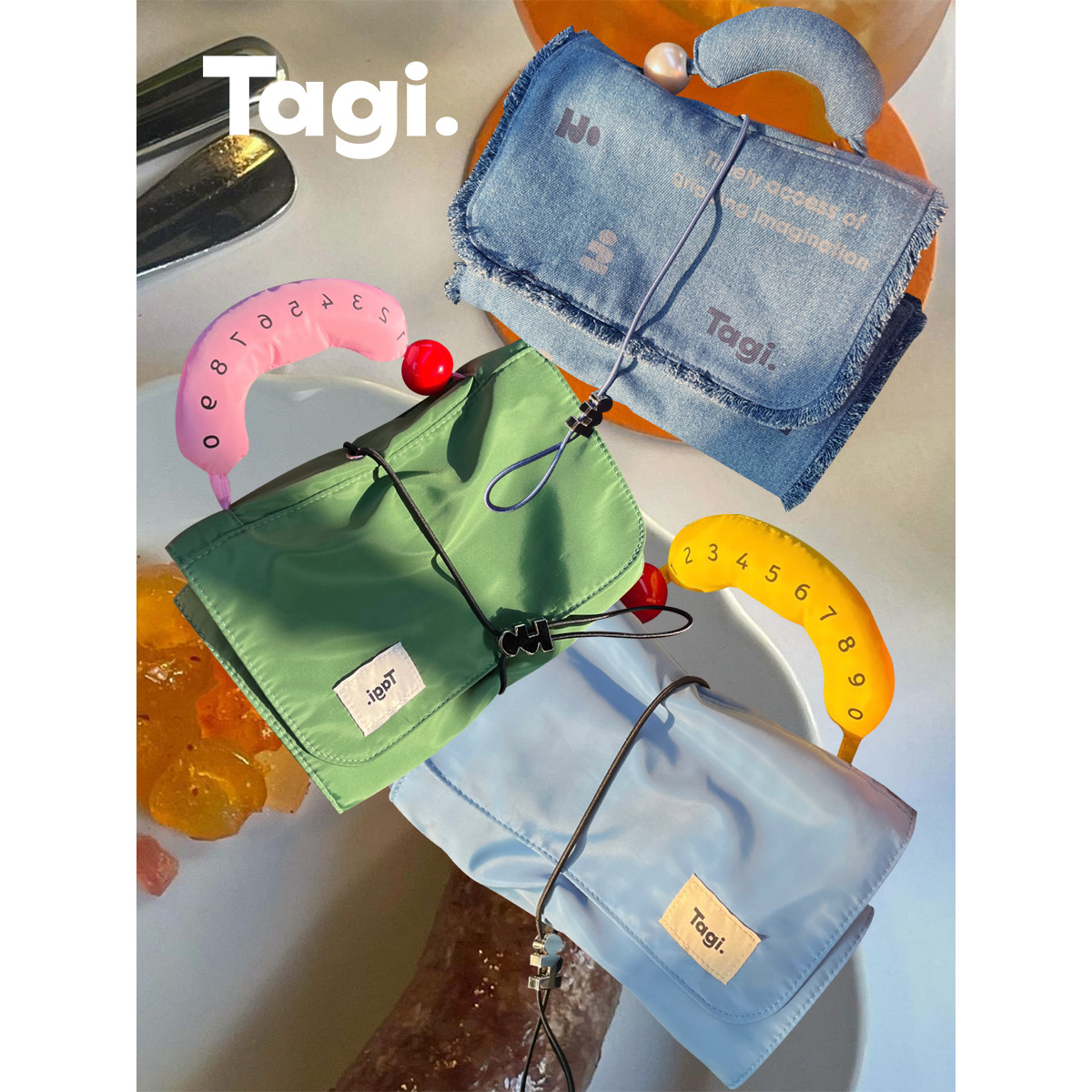 Tagi.哈兜蛋卷收纳包可爱便携撞色旅行洗漱折叠小众