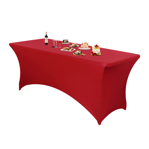 酒店婚庆宴会Party签到台会议弹力桌布套IBM广告长桌套可定制LOGO