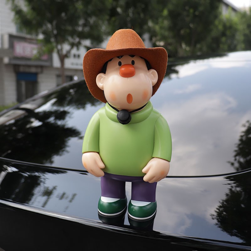 胖虎车尾摆件车外装饰品玩偶车顶装饰车载娃娃后备箱车后尾挂件女