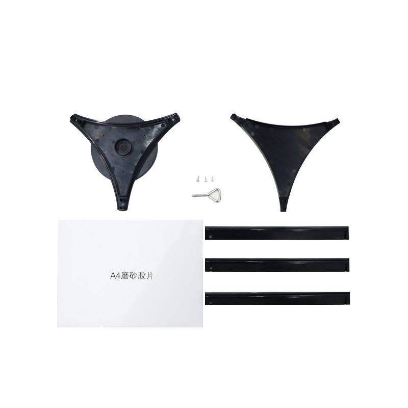 A4三面旋转组合装台牌桌面展示架三角台卡酒水牌酒店前台立式目录