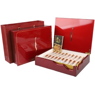 红色新款 那曲冬虫夏草山形虫草12支20管透明小管礼品盒木盒空盒子