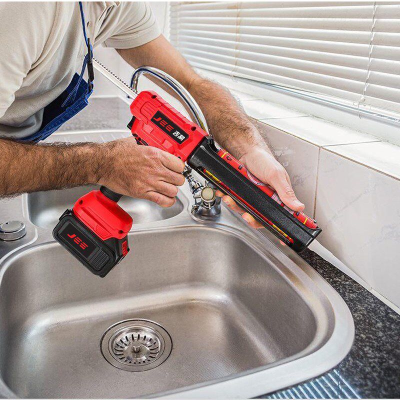 吉易电动美缝双管胶枪瓷砖清缝机美缝剂施工工具套装全自动打胶机