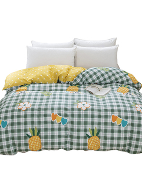 被套单件1.6x2.1双人学生宿舍绿色棉质单人全棉被罩220x240cm