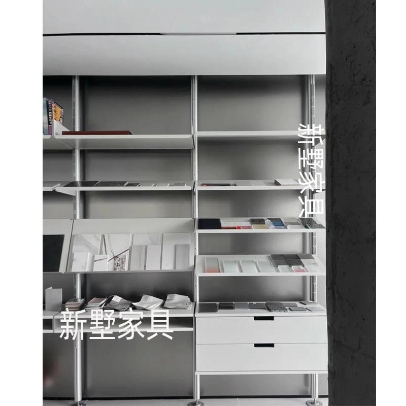 工业风铝型材顶天立地置物架极简不锈钢隔断展示架开放式书架展柜