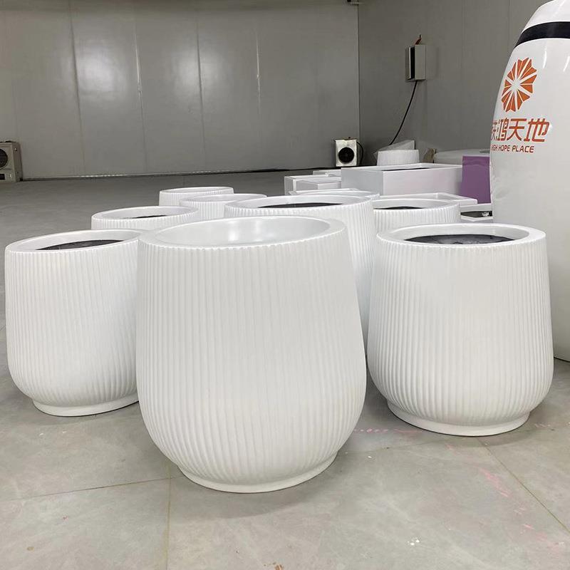 KX14玻璃钢花盆组合商落地花钵场户外大公花园美陈装饰花瓶花槽器