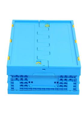600-170折1叠筐带盖*600400*5塑料折叠筐蓝色NFM工业折叠筐厂8家