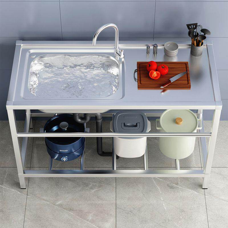 钢厨房不锈水槽水池洗菜盆洗见详情碗槽带支架工作台台洗池手盆家