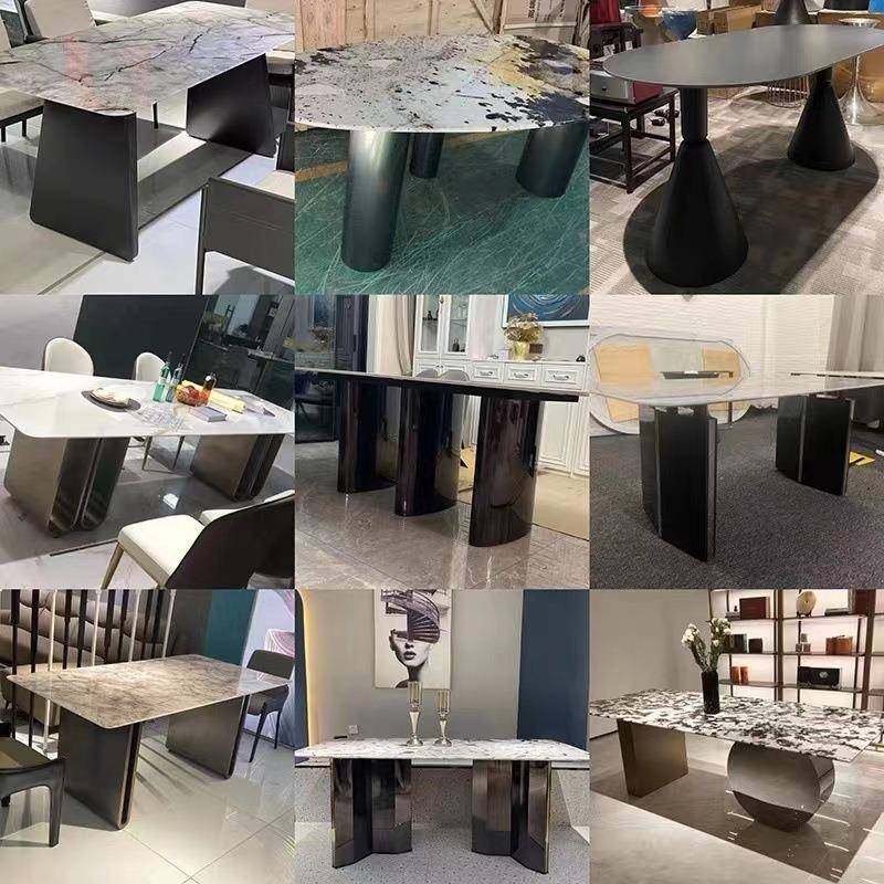 奢岩板餐桌座支架大轻理石桌腿桌底脚木板铁艺碳钢不钢YX-00002桌