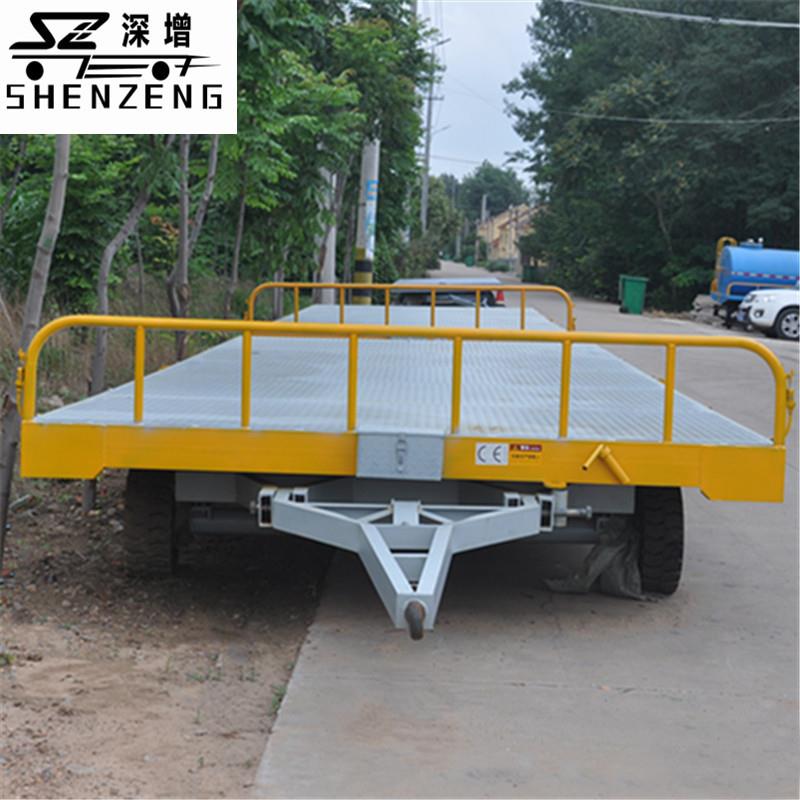 10吨平半挂车叉车牵引重型设备运输车10T带前护栏低平板拖车