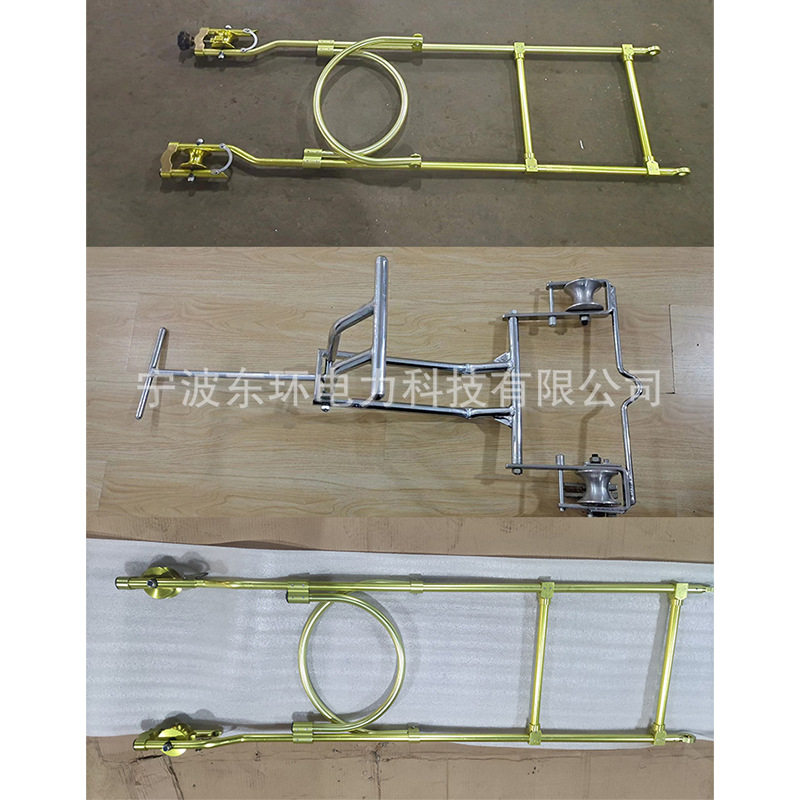 单线简易手拉折叠脚踏自行车框式线路检查车40mm电力检修导线飞车
