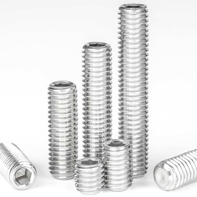 304不锈钢平端机米螺丝套装内六角定位紧定螺钉跨境盒装666PCS