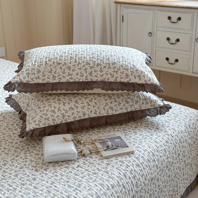 A类全棉纱布棉花床盖三件套双面纯棉夹棉绗缝榻榻米垫床单可定制