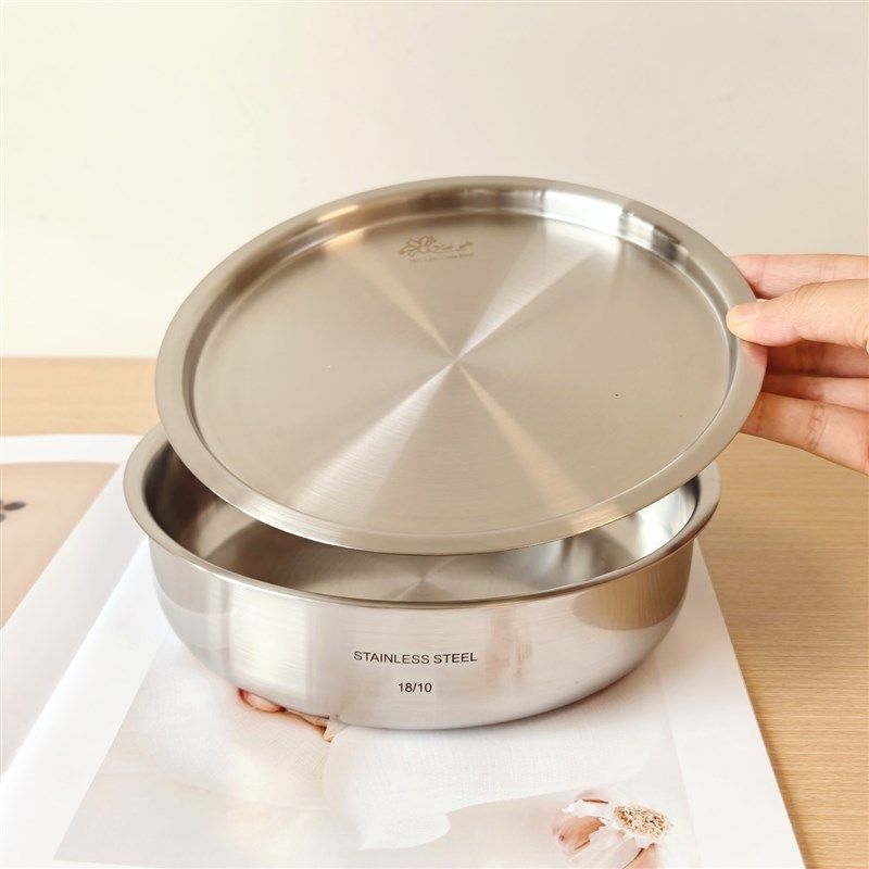 18/10不锈钢盘盘蒸饼盘冷皮宫加厚扁盘带盖水果盘18-28cm,餐饮具,盘,淘宝优惠券,粉丝福利购,淘宝优惠卷