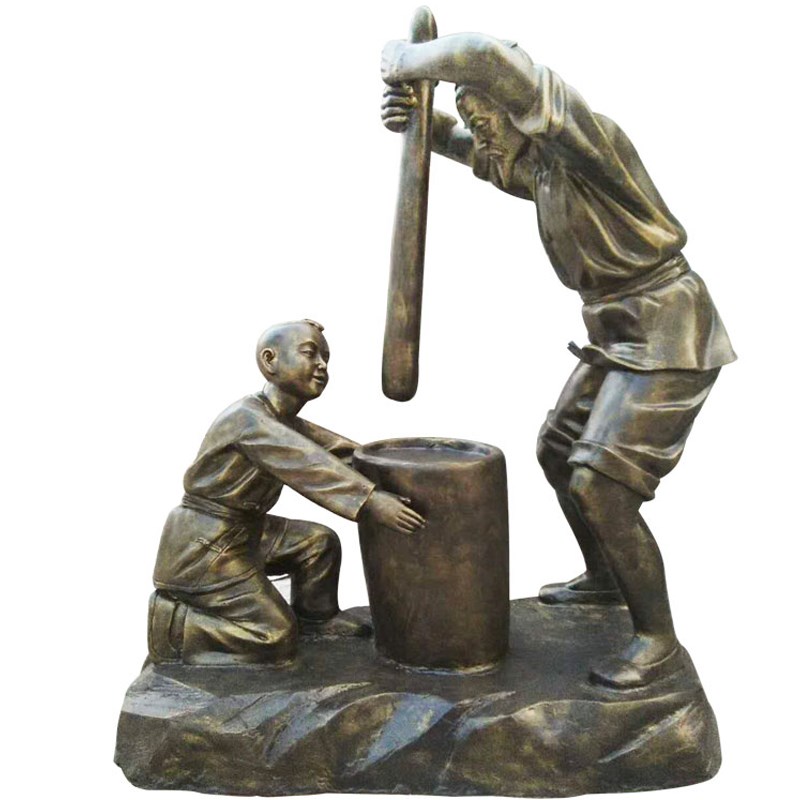 打年糕玻璃钢雕塑民间传统工艺打糍粑仿铜人物雕像民俗风怀旧铜像