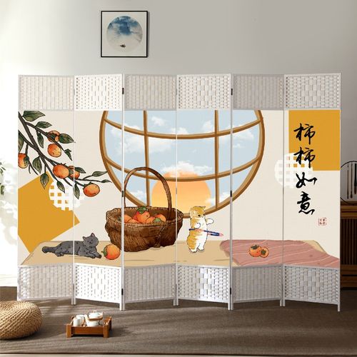 屏风现代简约折叠移动隔断客厅家用卧室办公室入户门床遮挡帘布艺