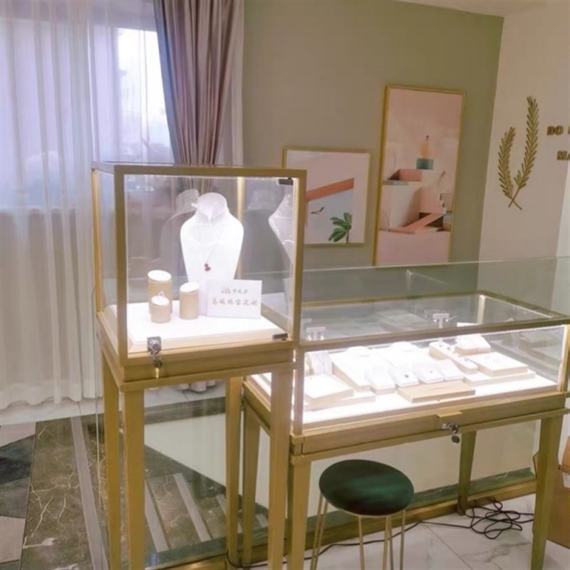 珠宝饰品展示柜玻璃奢饰品手表展览柜台透明玻璃柜台金属展示柜