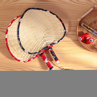 手工蒲扇儿童扇子老式 夏扇风手编宝宝婴儿驱蚊Q草编蒲草宫廷风古