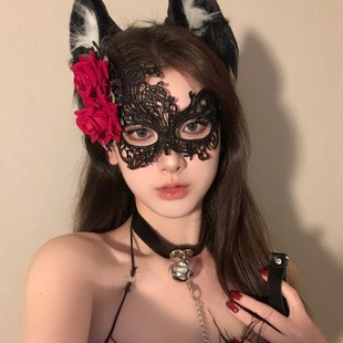 假面舞会花朵面具化妆晚会面罩装扮道具半脸面罩玫瑰脸罩神秘感