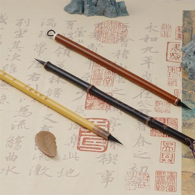 【话不多说江冠良定制】守中 纯黑尖紫F毫瘦金体毛笔 出锋:2.0cm