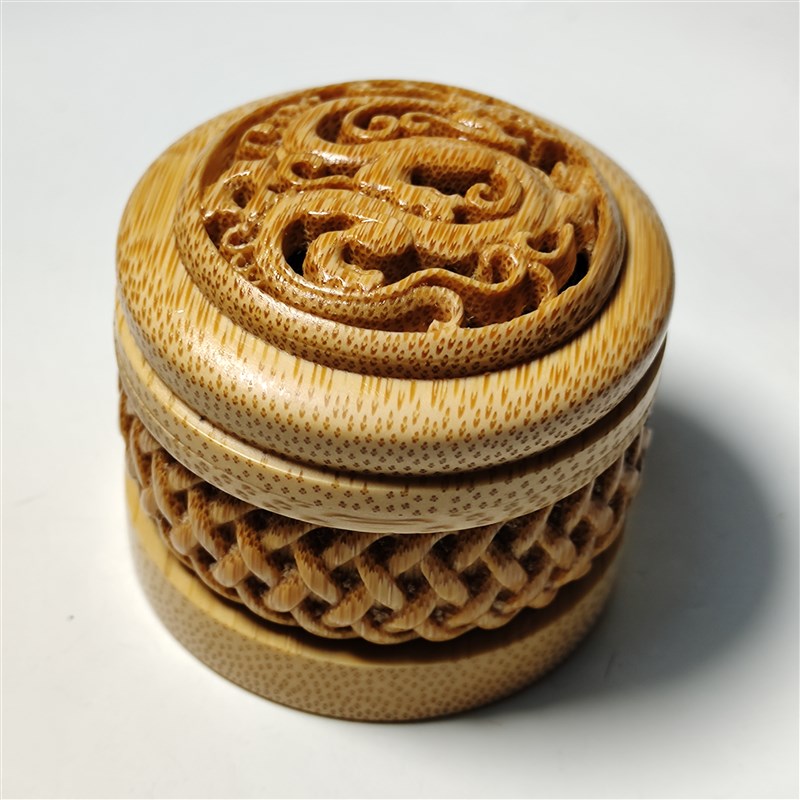 天然玉竹根雕刻竹雕把玩蛉子筒万体虫具鸣虫蛐蛐蝈蝈笼罐盒摆件